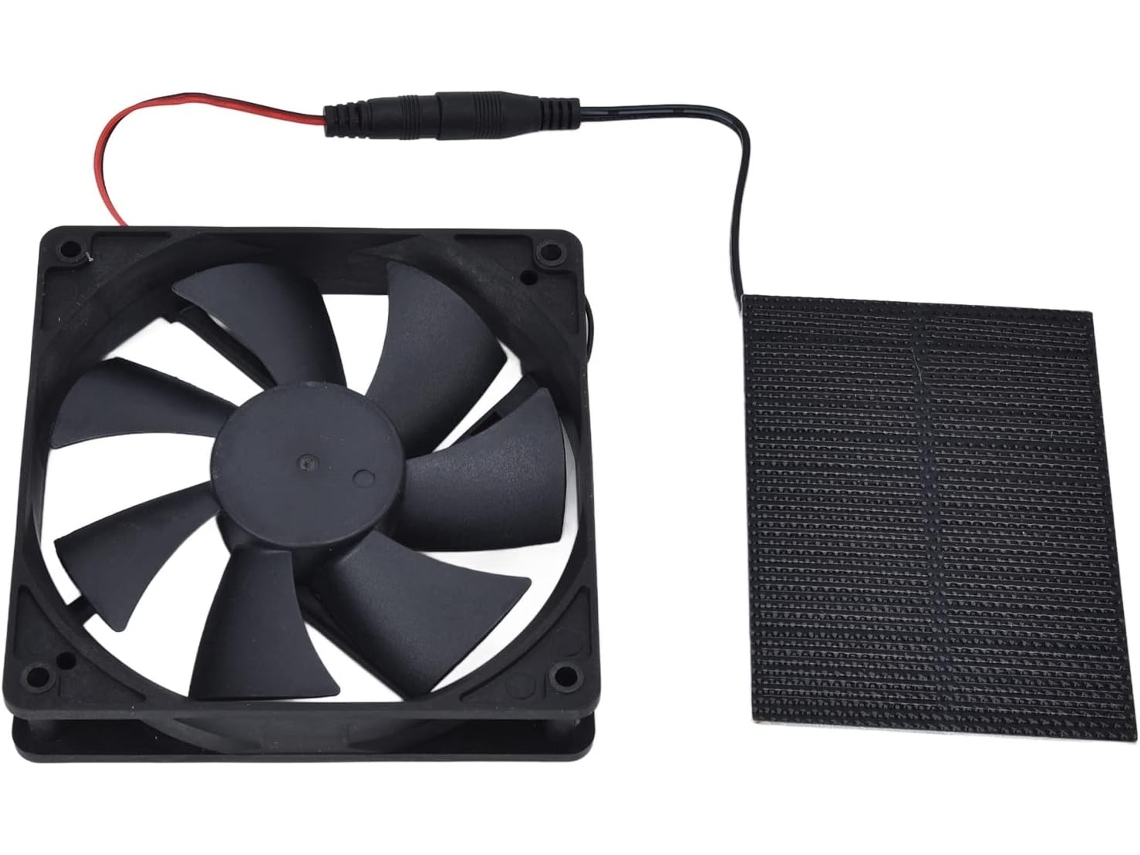 Ventilador Solar De 5v Para Estufa, Kit Com Painel Solar De 100w E 12v, Ventilador De Exaustão Duplo Para Galinheiros E