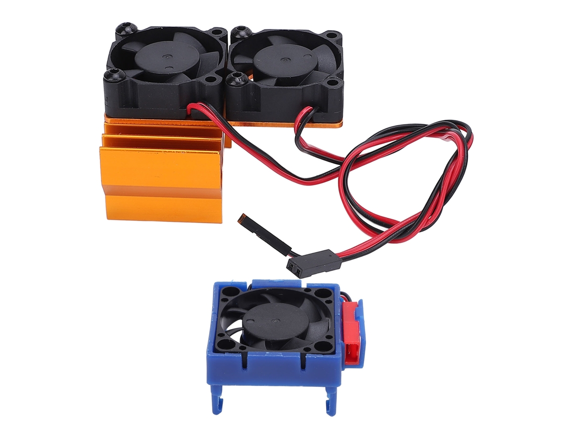 Mali conjunto de Ventiladores Dúplos Esc e Motor Alumínio Plástico para Slash Stampede Rustler Hoss 4x4 Velineon Vxl 3s 5v Ouro