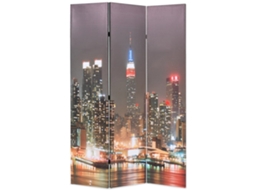 Vidaxl Biombo Dobrável Nova Iorque De Noite 120x170 Cm
