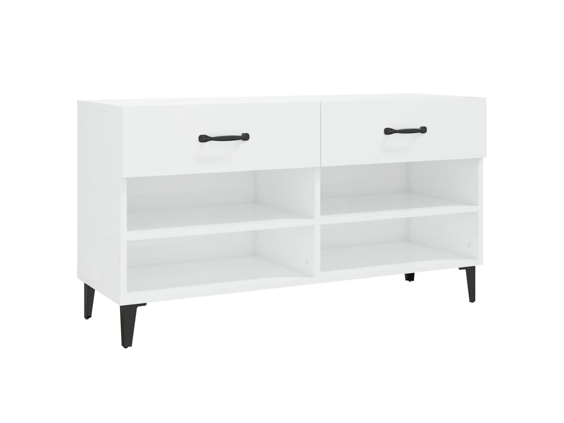 Sapateira MAISON EXCLUSIVE em Derivados de Madeira Branco Brilhante (102x35x55 cm)