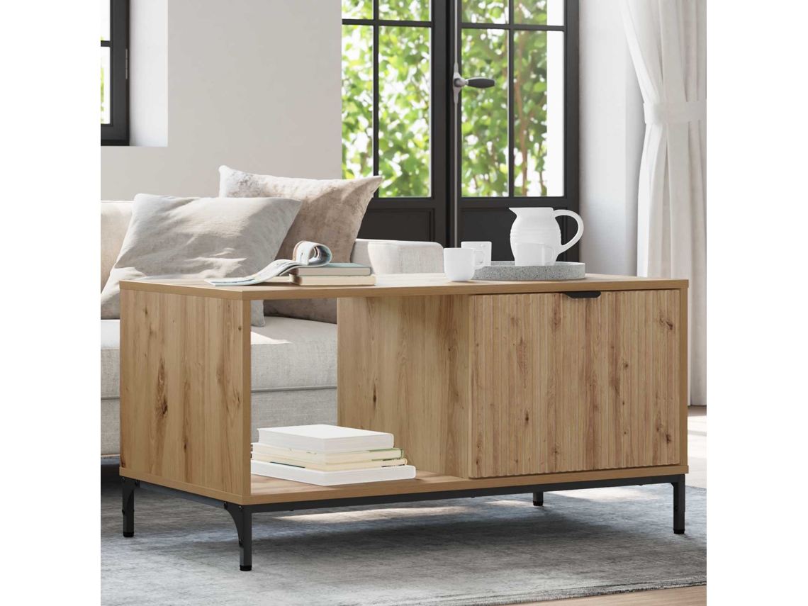 Vidaxl Mesa De Centro Carvalho Artesanal 90 X 49 X 46 Cm