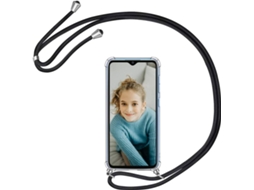 Capa Xiaomi Redmi Note 8 Pro HONGWE. Com corda Transparente, Preto