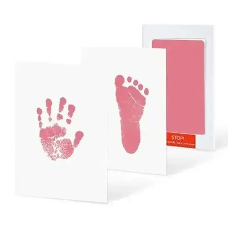 Kit Faça você mesmo para Impressões de Mãos e Pés de Recém nascidos, Inclui Almofada de Tinta e Moldura, como Lembrança. MDUG (rosa)