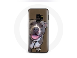 Capa para Samsung galaxy S9 plus Cachorro pit bull branco cinzento