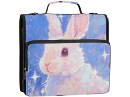 Adorável Coelhinho Branco de 3,8 Cm com Fecho Zíper 3 Argolas, Alça Mão e Ombro Removível. Inclui um Bolso Zíp