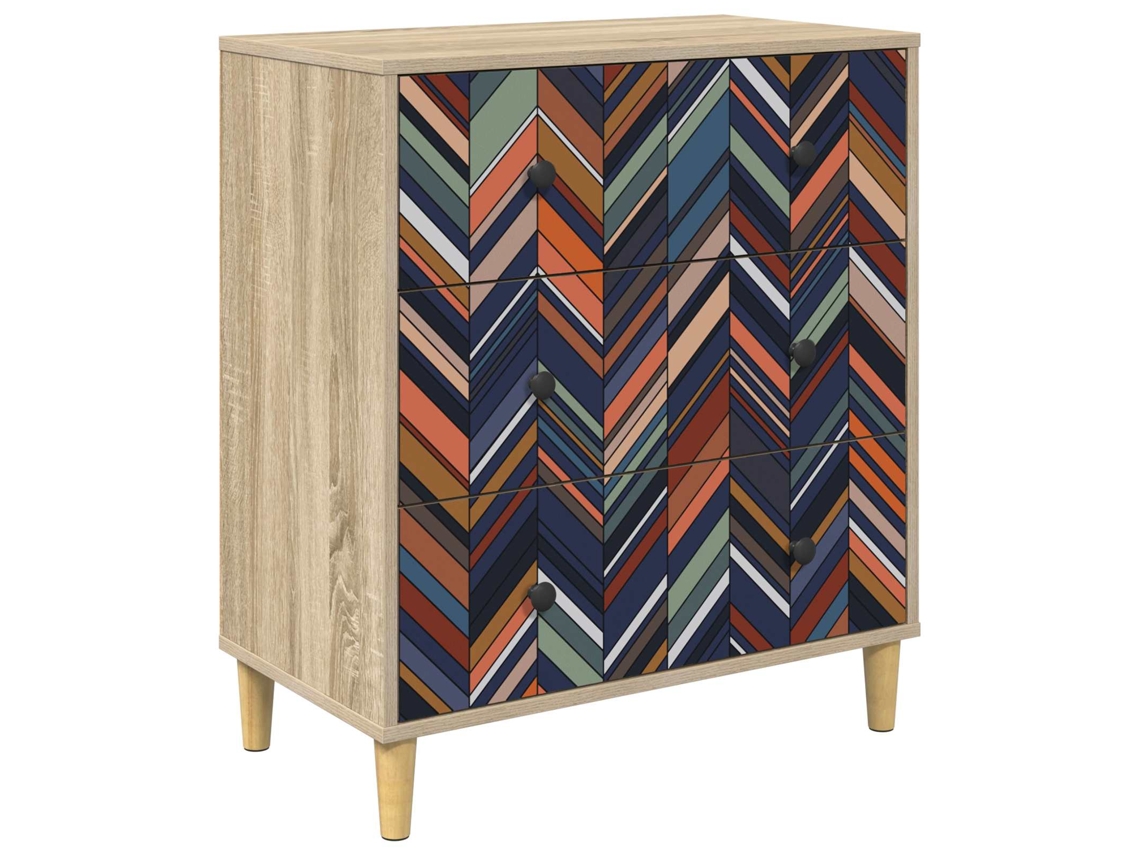 Maison Exclusive - Baú De Gavetas Ommen Estampa Geométrica 66 X 36,5 X 75 Cm