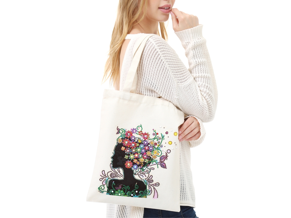 Bolsa Tote De Pintura De Diamantes Práctica Y Colorida Para Escuela, Picnic Y Viajes Regalo Bb024