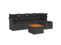 Garden Sofa Set, Garden Sofa Sets Vidaxl Preto Rattan / Vime (n/a)