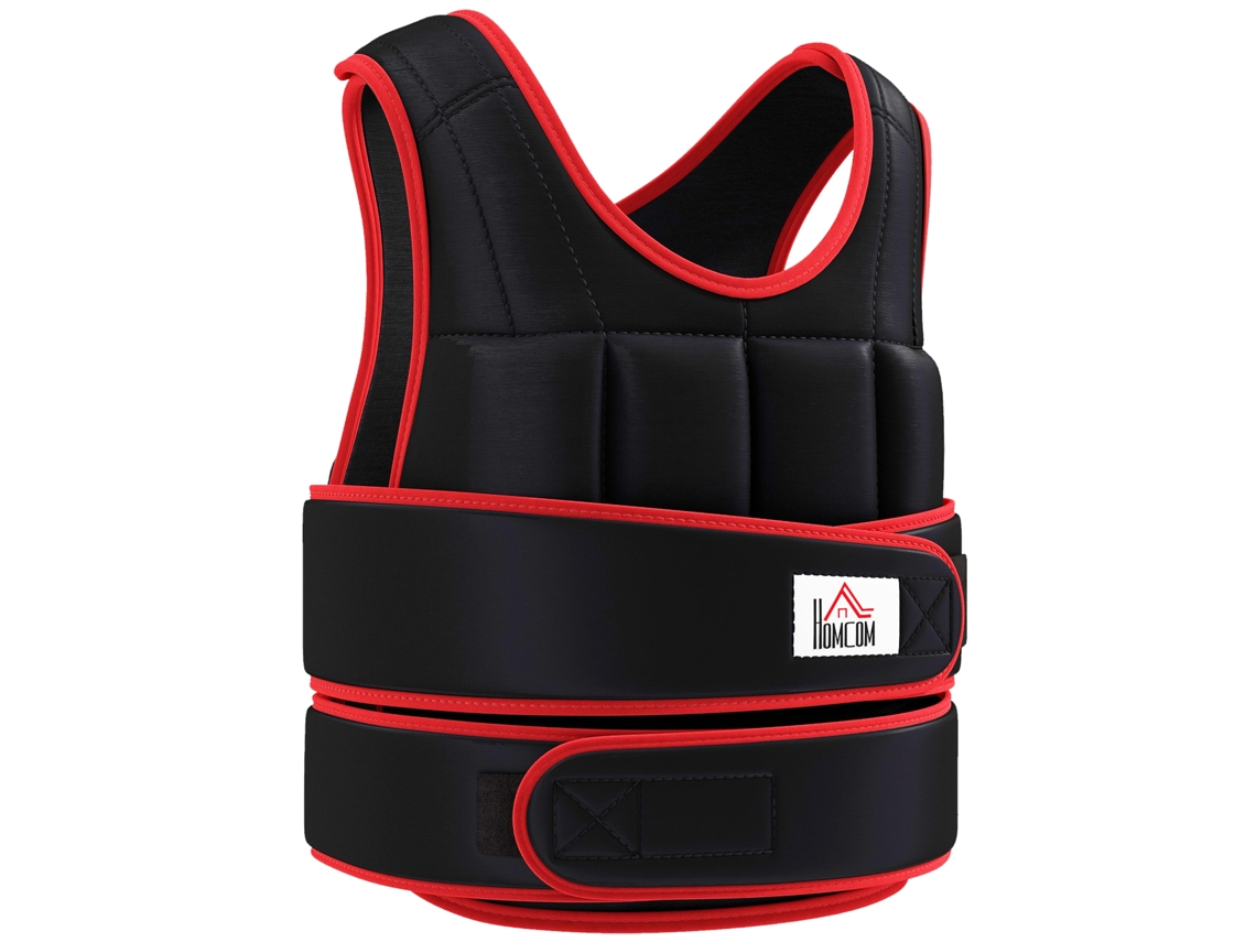 Colete Treino 20kg Alças Duplas Oxford Areia Preto Vermelho VELTRIX