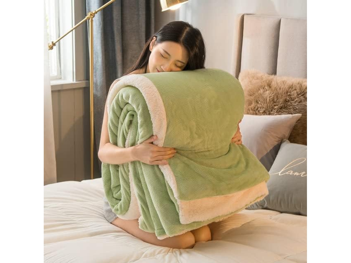 Cobertores de Inverno para Cama Lã Cor Sólida Mantas Grossas e Quentes Adultos Sofá Super Macios Capas Edredom