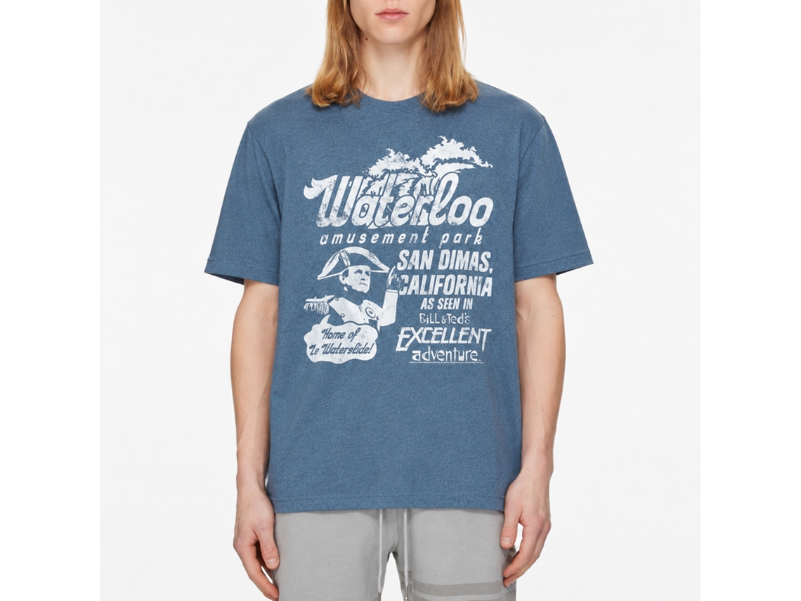 Rockinstone Bill And Ted Waterloo Heather Indigo Adult T-shirt Size:xxl