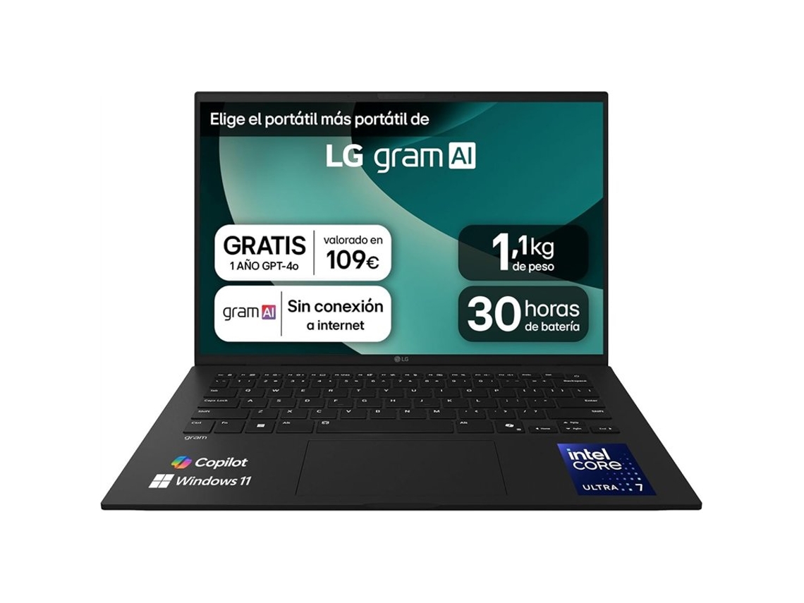 Portátil LG Gram 14z90t, Intel Core Ultra 7, 32GB, 1TB SSD, 14