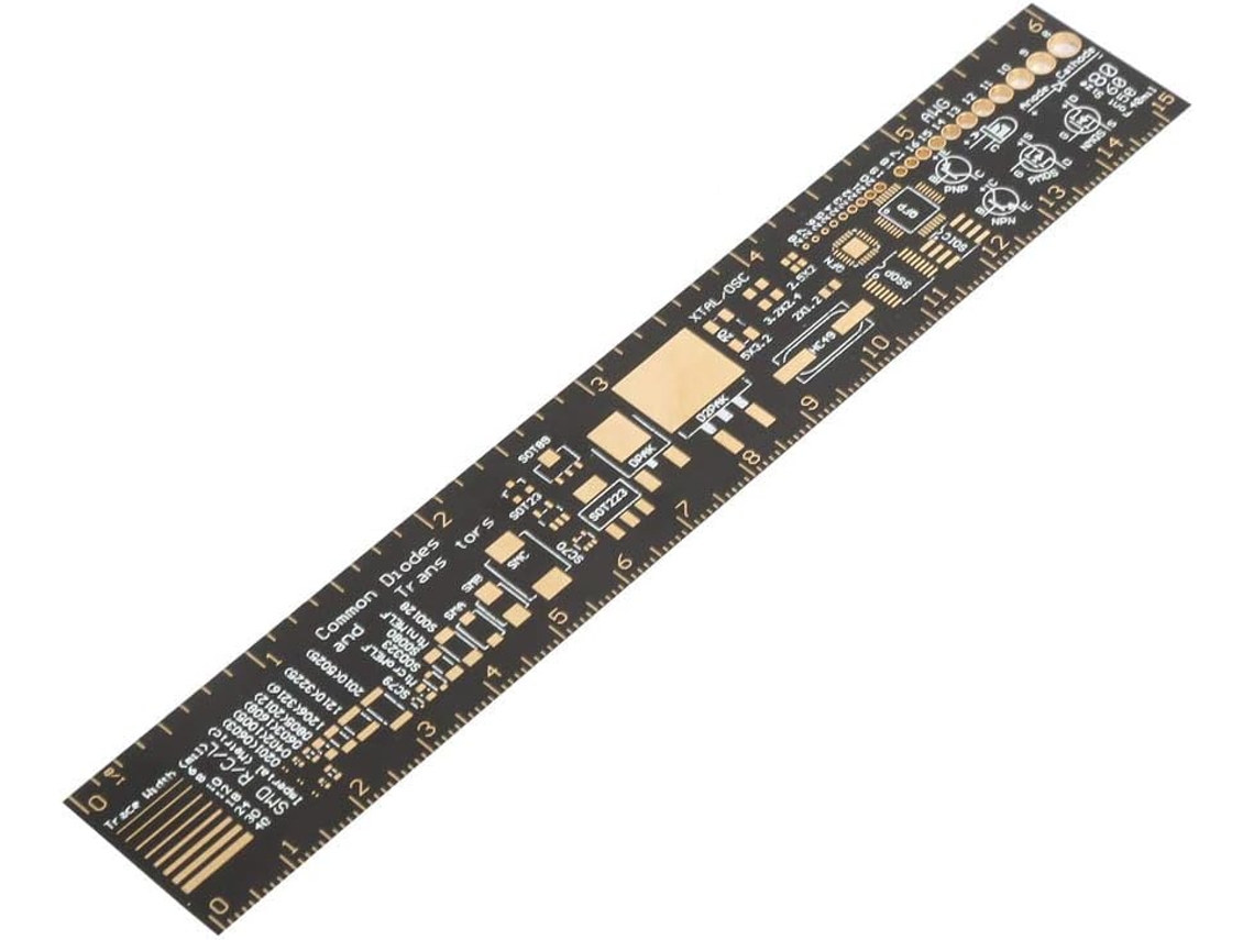 Régua Para Placa De Circuito Impresso, Ferramenta Multifuncional De Medição Pcb 15cm 6 Polegadas Com Medidor Ângulo