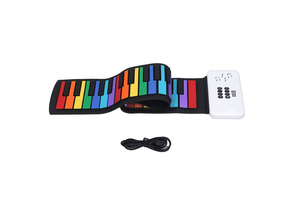 Piano Enrolável 49 Teclas Silicone Espessado À Prova De Água 500mah Para Crianças