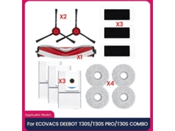 Peças De Reposição Para Aspirador Robô Ecovacs Deebot T30s/t30s Pro/t30s Combo: Escova Lateral Principal, Filtro, Esfregão E Saco De Pó.