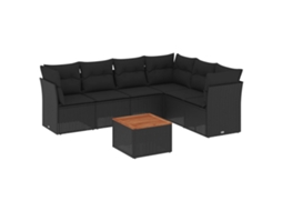 Garden Sofa Set, Garden Sofa Sets Vidaxl Preto Rattan / Vime (n/a)
