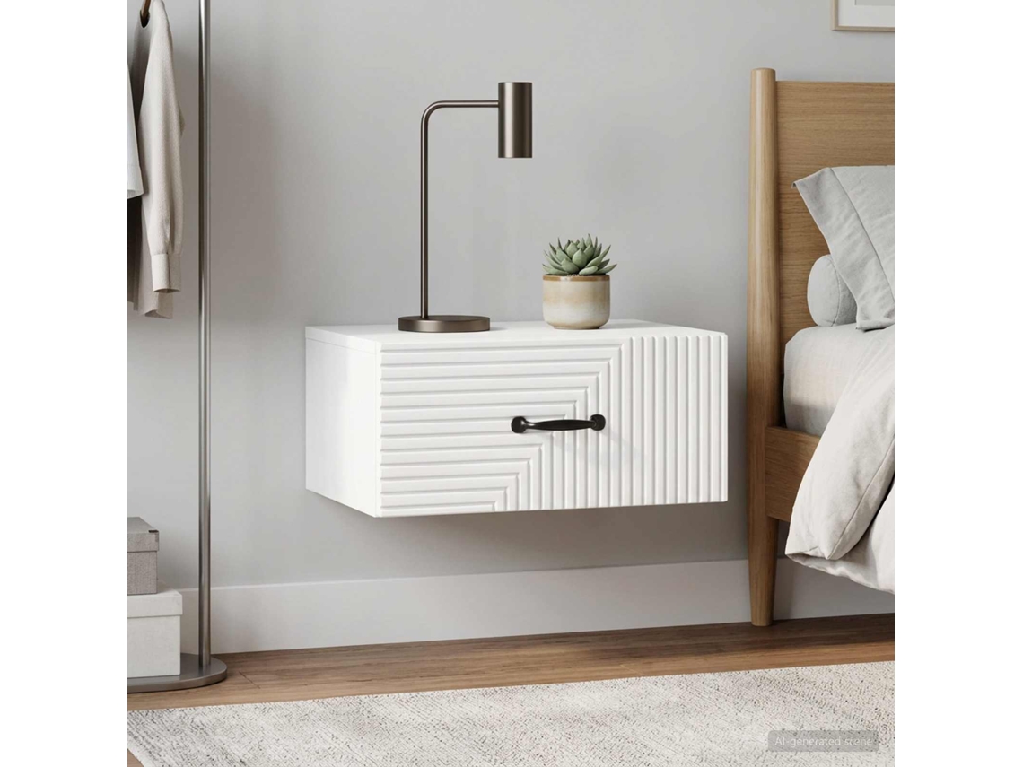 Vidaxl Gabinete De Canto Montado Na Parede 2 Unid. Branco Brilhante
