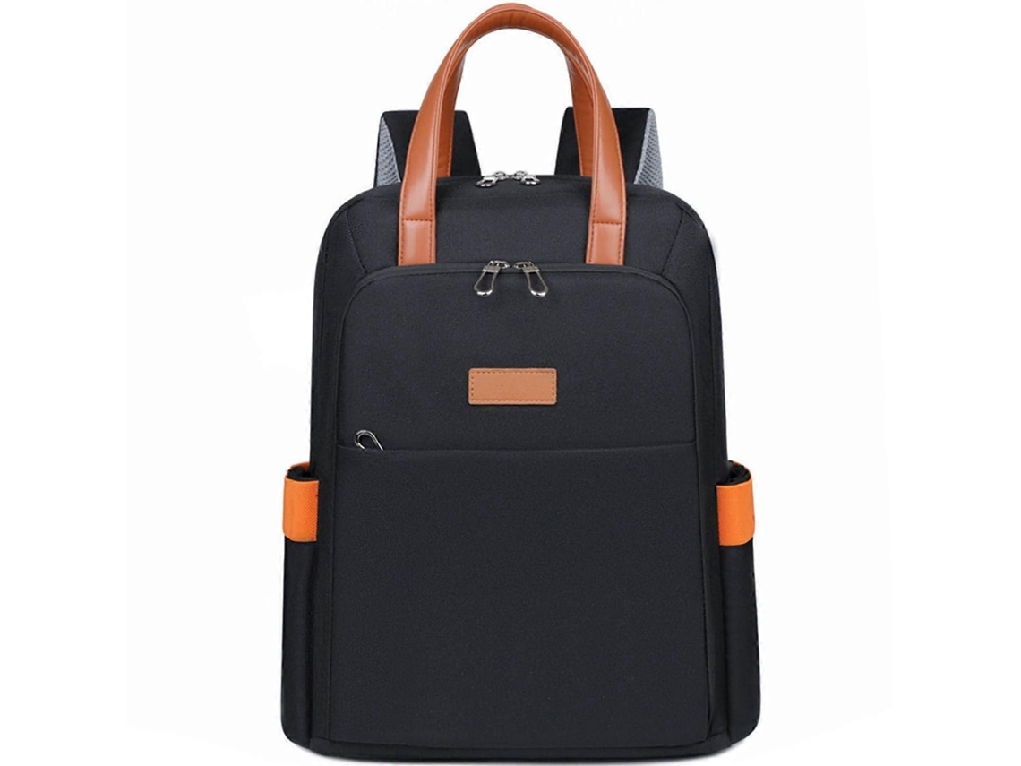 Mochila Para Laptop 13 Polegadas, Com Vários Compartimentos, Com Bolsos, Em Couro Pu Elysve