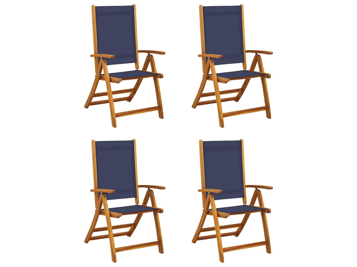 Maison Exclusive - Cadeiras De Jardim Dobráveis 4 Pcs Acácia Maciça E Textilene
