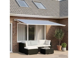 Vidaxl Tecido De Substituição Para Toldo Azul E Branco 300 X 200 Cm