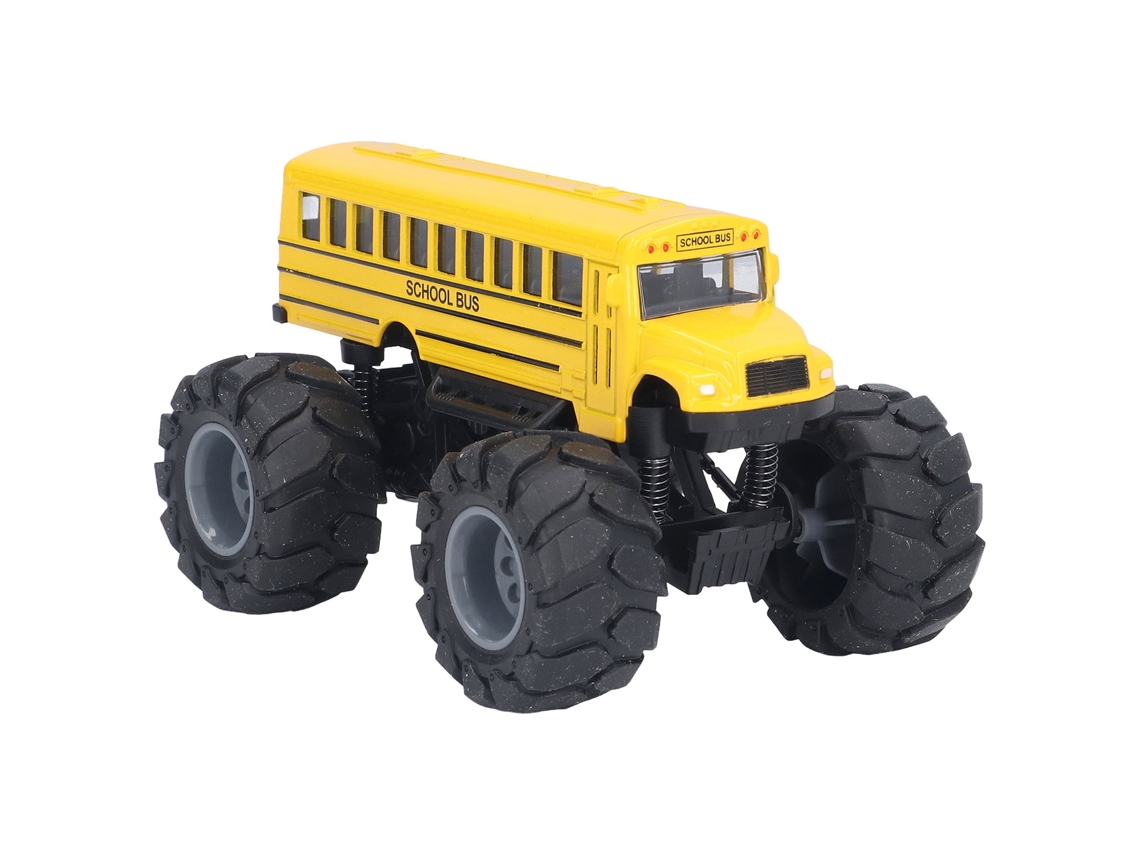 Primerox brinquedo Ônibus Escolar com Recuo Modelo 1:43 Liga Rodas Grandes Simulação Alta Amarelo
