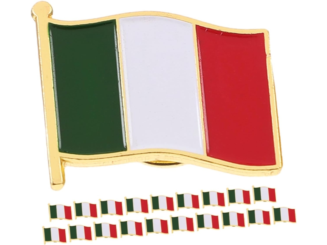 Conjunto De 20 Pins Metálicos Com Design Da Bandeira Italiana, Acessório Decorativo Para Terno Masculino