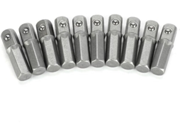 Conjunto De 10 Encaixe 1/4" Para Quadrado Mandris Troca Rápida E Com Esferas