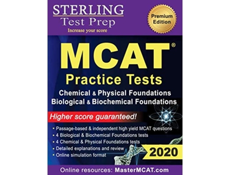 Livro Sterling Test Prep MCAT Practice Tests Chemical Physical Biological Biochemical Foundations de Sterling Test Prep (Inglês)