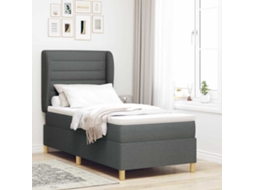 Vidaxl Cama Box Com Colchão Cinza Escuro 200 X 80 Cm Tecido