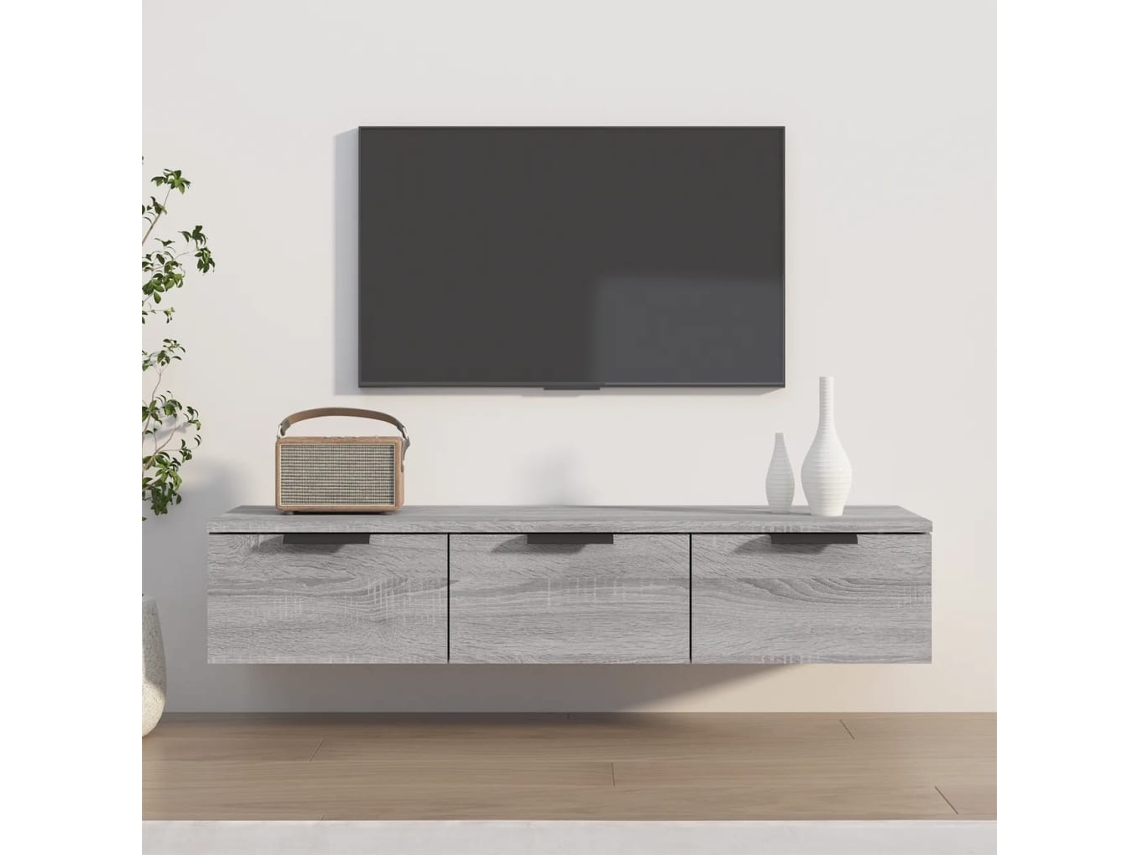 Vidaxl Armário De Parede 102x30x20cm Derivados Madeira Cinzento Sonoma