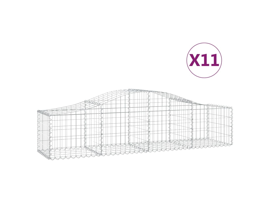 Gabion Basket, Gabion Baskets Vidaxl Prateado Ferro (200 X 50 X 40/60 Cm)