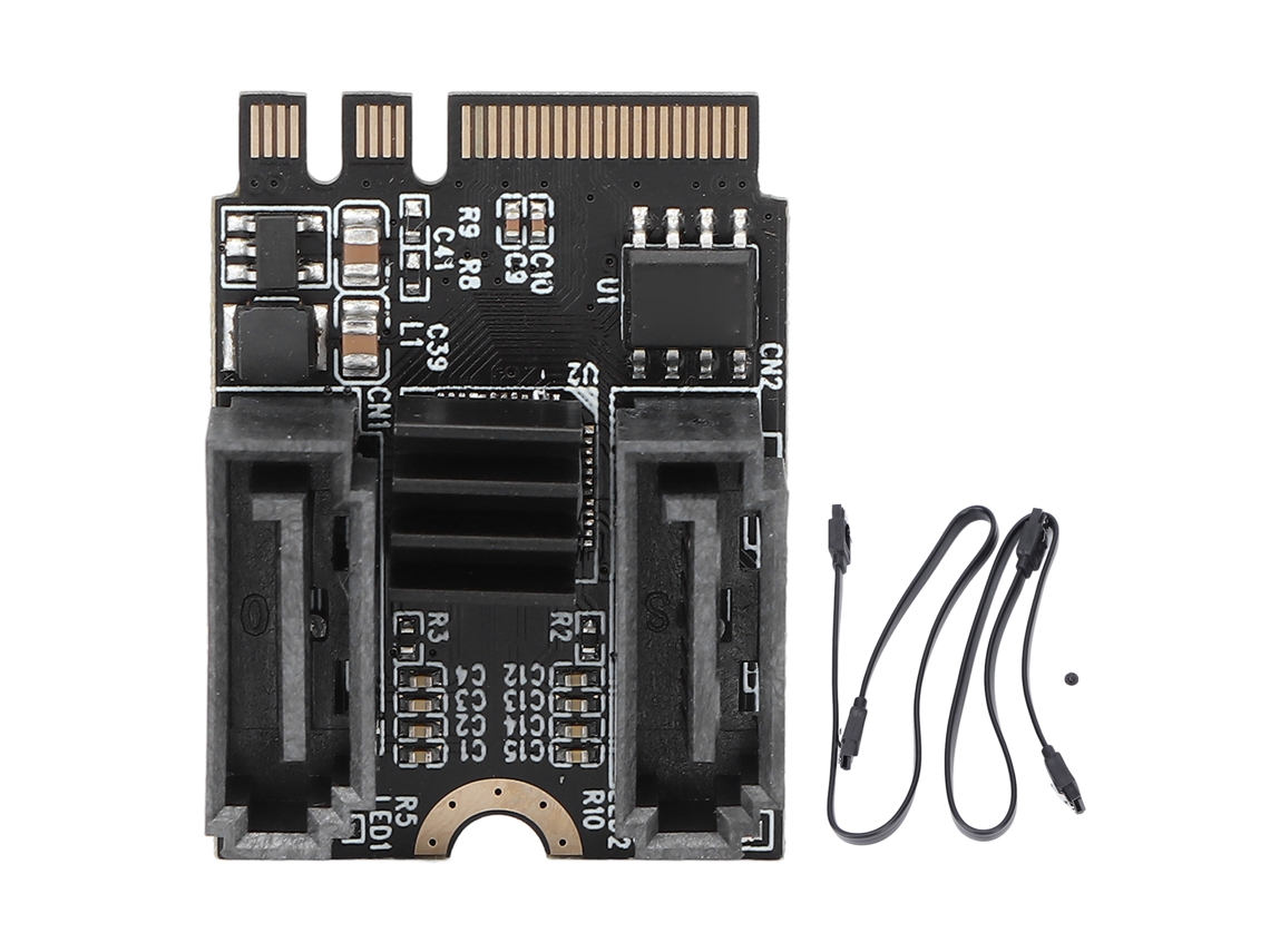Cartão Adaptador M.2 para SATA 3.0 6Gbps com Chip JMB582, suporta PCIe, Windows, Mac, Linux | S/MARCA