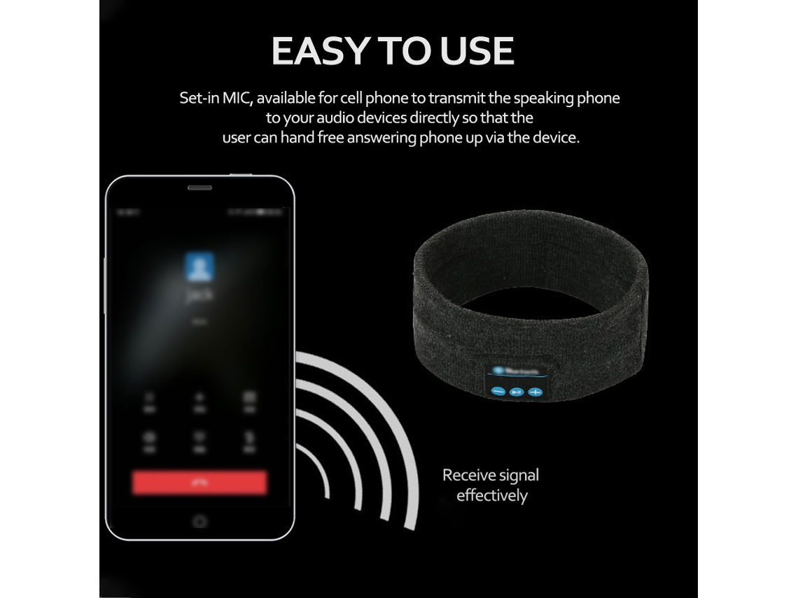 Kklv-diadema De Música Bt Para Dormir Com Alto-falantes Tejido Headband Auricular
