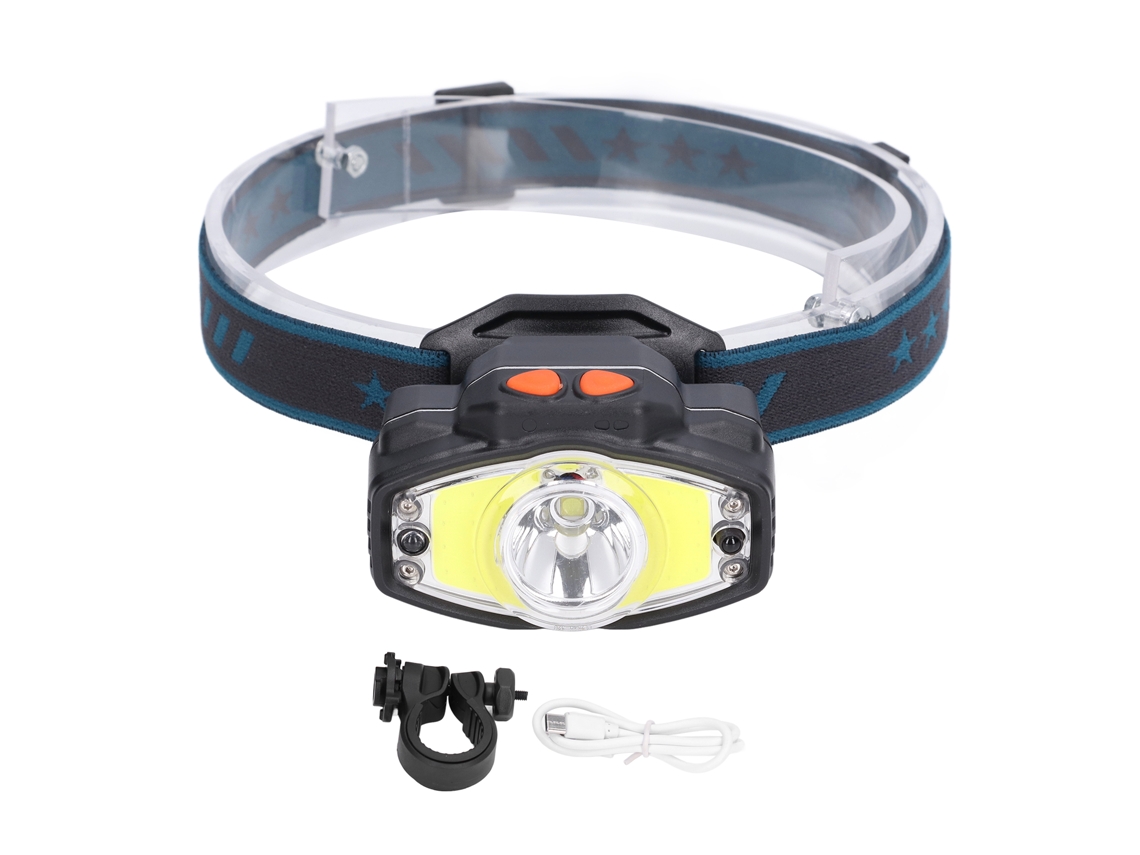 2026 lanterna Frontal Cob de Luz Alta com Indução Carregável Usb Impermeável para Campismo e Exterior