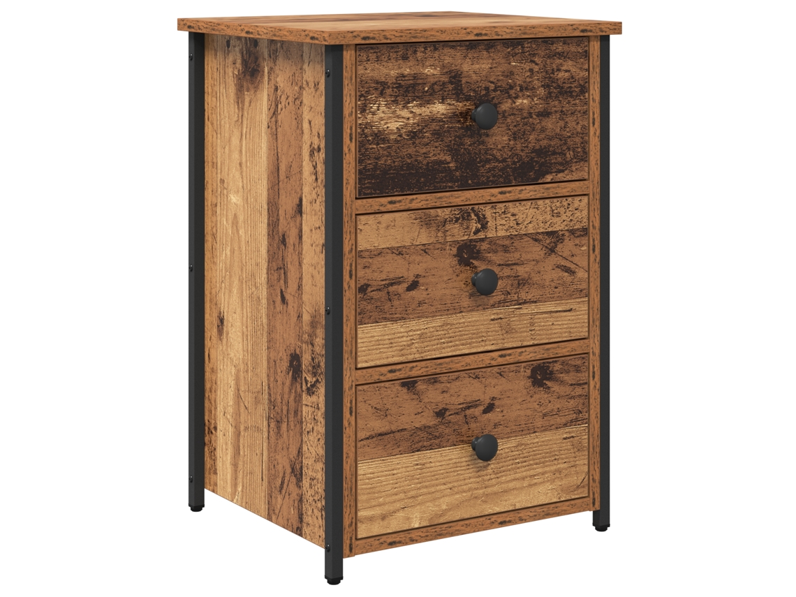 Conjunto 1 Mesa-de-cabeceira Vidaxl Castanho Madeira Recuperada Maciça (40 X 36 X 60 Cm)