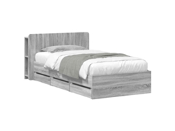 Vidaxl Estrutura De Cama Com Armazenamento Sonoma Cinzento 75 X 190 Cm