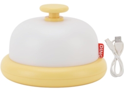 Luminária de mesa de cabeceira com intensidade ajustável, design charmoso em formato sino, recarregável e com luz quente.