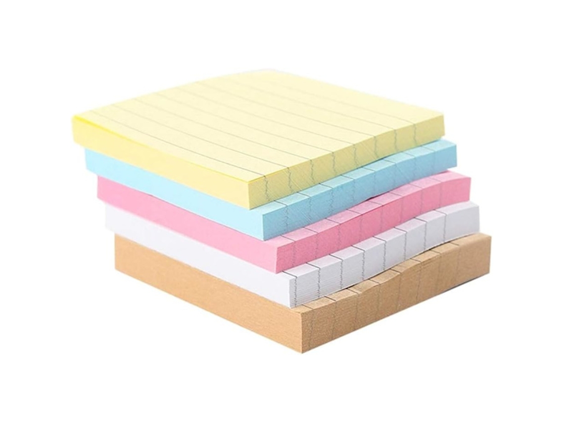 Blocos De Notas Adesivas, 5 Unidades, Pautadas, Para Escritório