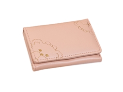 Carteira Curta Feminina de Moda Triplo Fold Rosa S/MARCA
