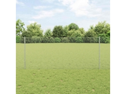 Vidaxl Cerca Hexagonal Com Poste 25 X 1 M Aço Galvanizado Prateado