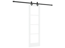 Porta Deslizante Com Conjunto De Ferragens Vidaxl Branco Madeira De Pinho Maciça