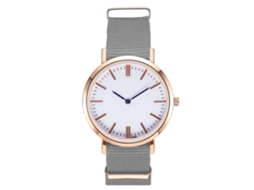 Reloj De Cuarzo Para Hombre Con Correa De Nailon Patrón Dial Azul Gris Zhoulianfa