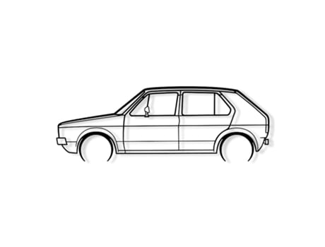 Golf Mk1 1976 Detailed Decoração De Parede M Shape Paris