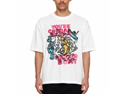 Rockinstone Jaws Movie Sketch Boat White Adult T-shirt Size:l
