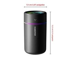 Difusor de Ar para Carro de 180ml com Luzes Coloridas MDUG (d preto)
