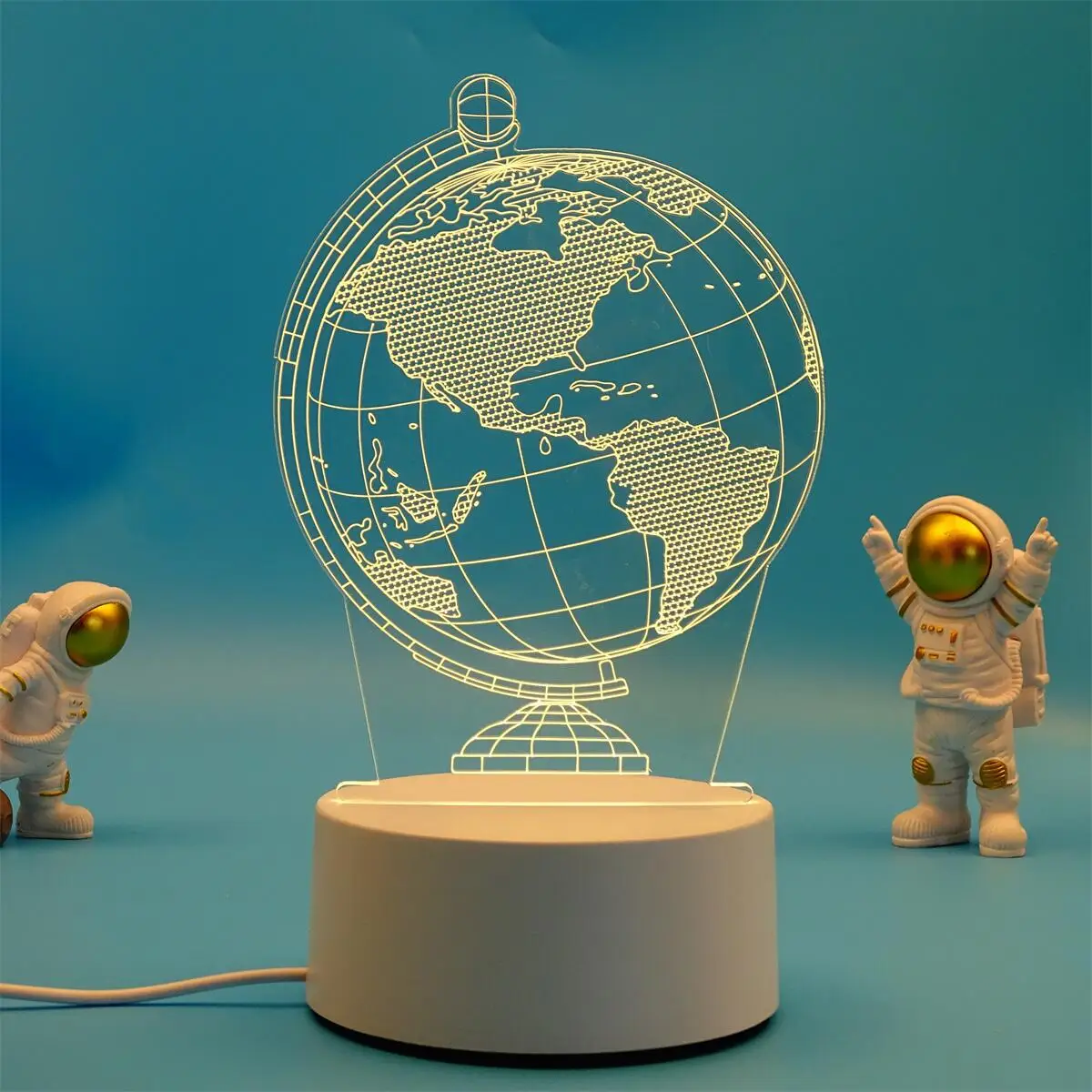 Luminária Noturna Led Usb 3d em Acrílico , Ideal para Decoração de Casa e Quarto. MDUG (7 Cores)