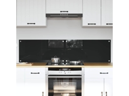 Vidaxl Painel De Cozinha 2 Unid. Preto 80 X 40 Cm Vidro Temperado