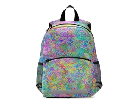 Mochila Infantil com Estampa de Leopardo Arco-Íris Linda e Pequena Mochila Escolar Adolescente Rosa Ouro