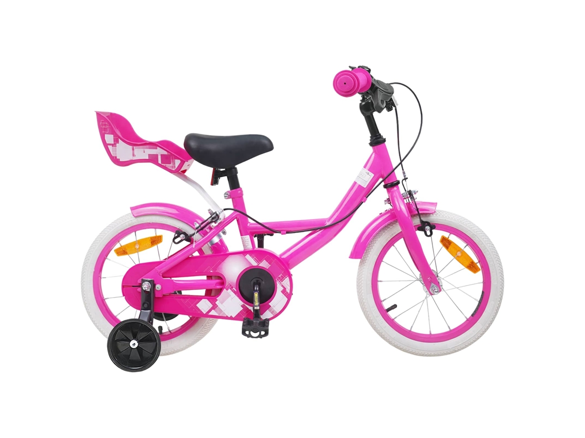 Vidaxl Bicicleta Infantil 14 Polegadas Para 3 A 5 Anos Rosa