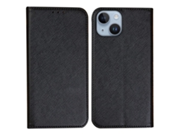 Capa Para Iphone 15 Plus Pele Sintética Preto